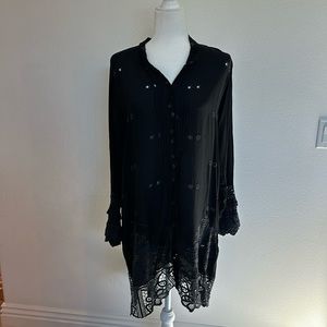 Johnny Was Black Wynne Scalloped Tunic or Dress